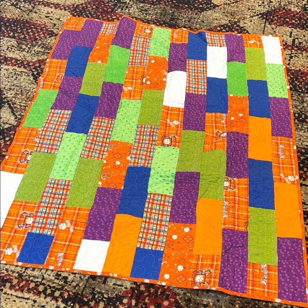 New! Handmade Clemson baby quilt